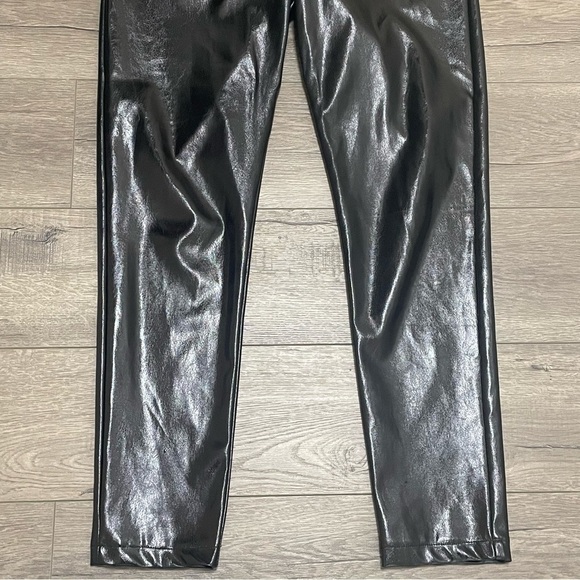 I.AM.G.I.A. Faux Leather Winona Super Shiny Circle Zip Fly Pant Black Sz L - Picture 4 of 10